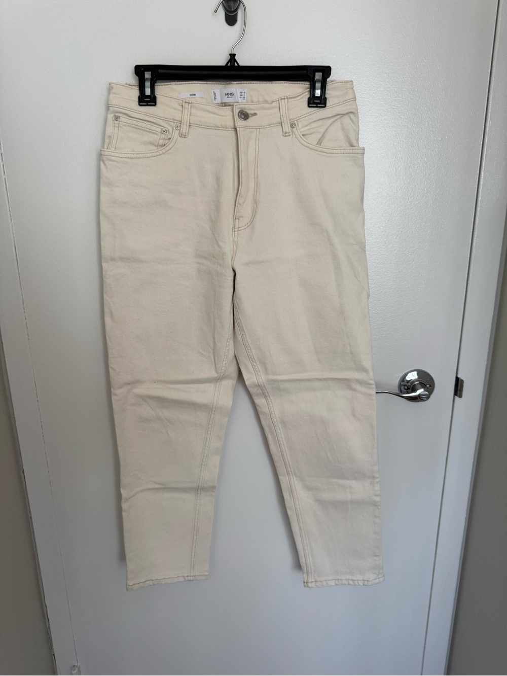 Mango Off-White Mom Straight Jeans